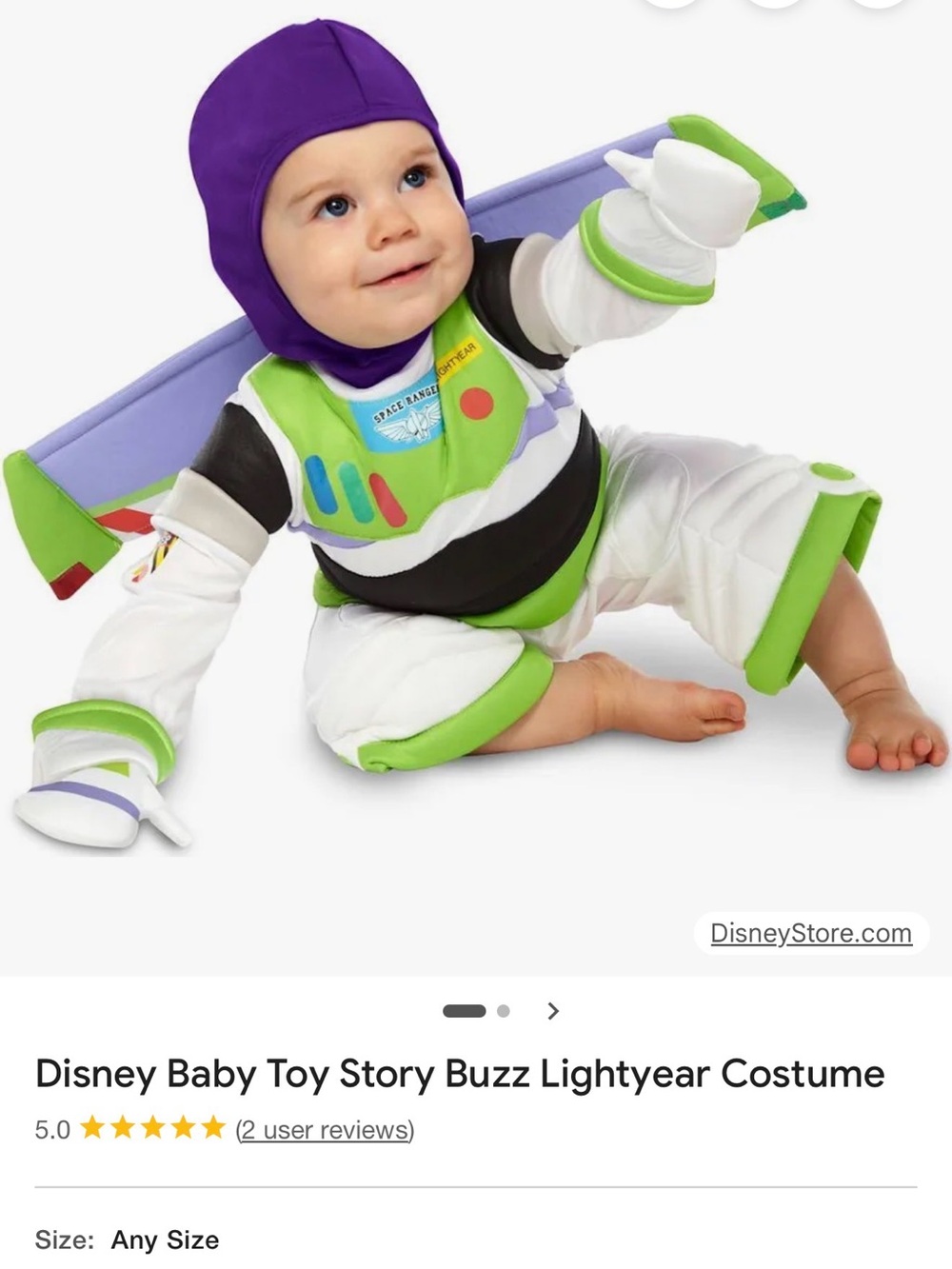 Disney Toy story Buzz Lightyear Halloween dress up costume 18-24 monthd